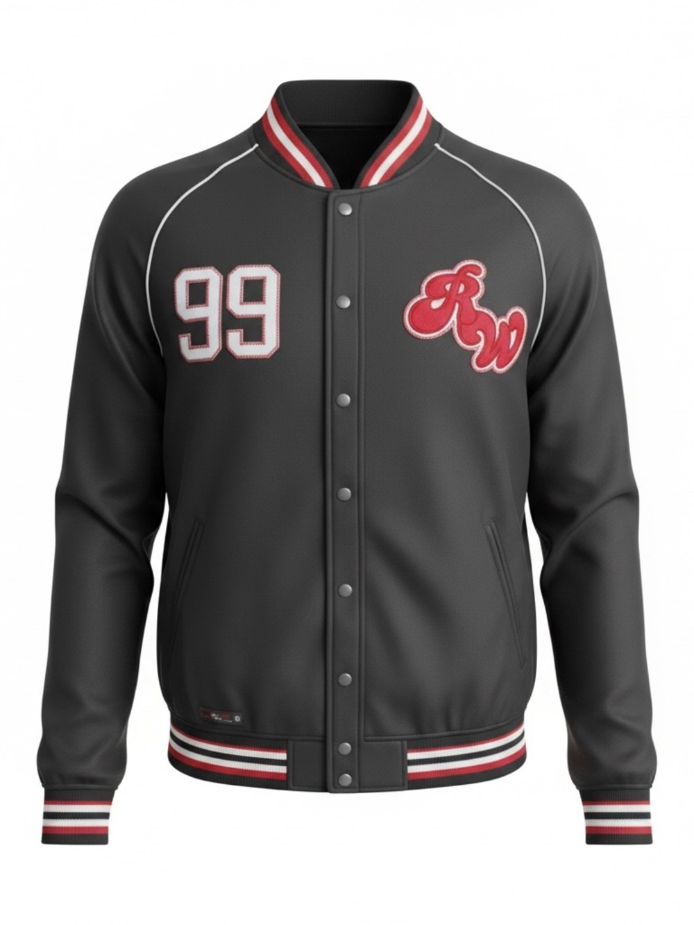 Rocawear Varsity Jacket Mens Y2K Black Red Embroidered 99 Hip Hop Sz XXL NWT